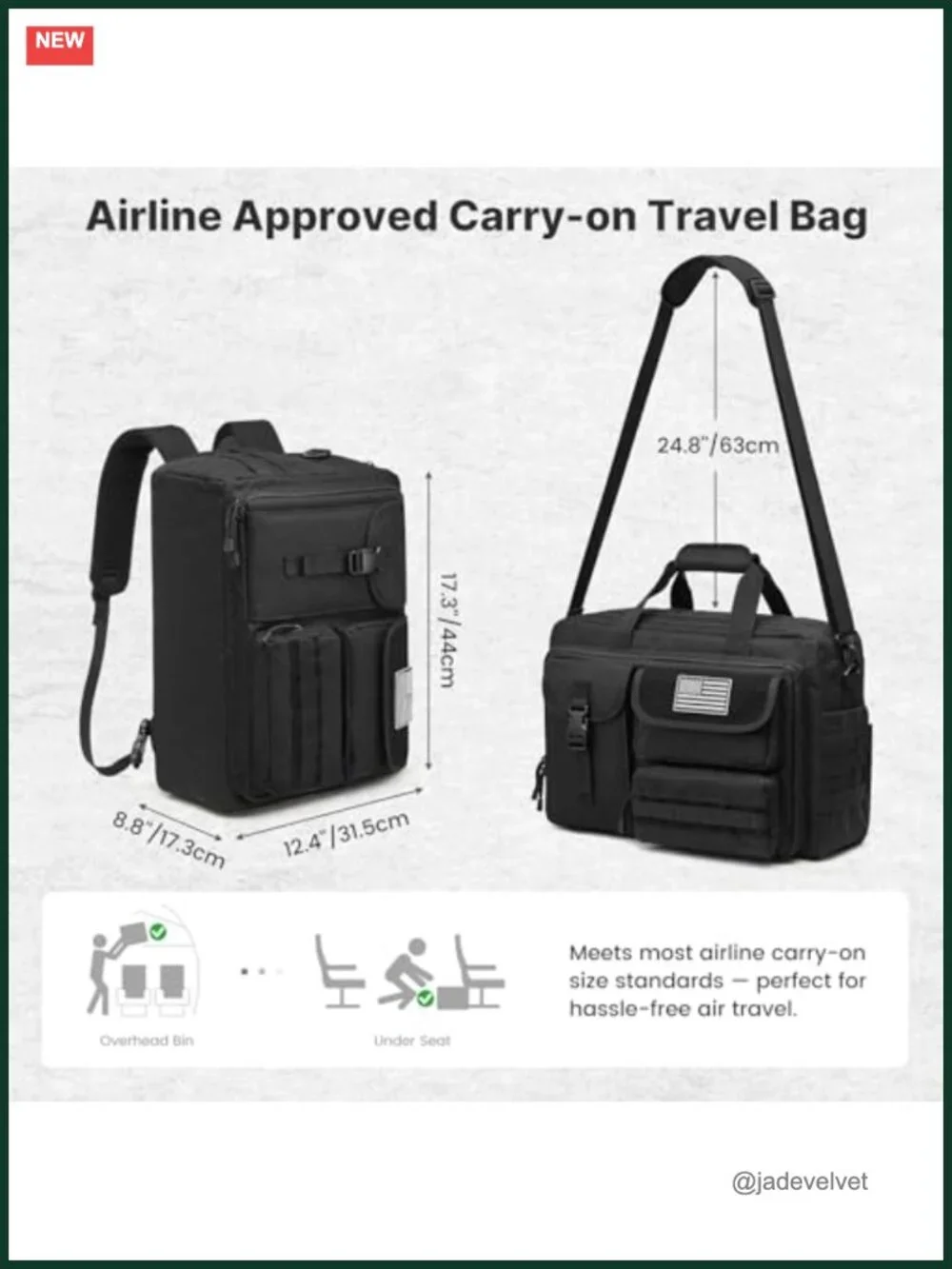 3-in-1 Tactical Laptop Messenger Bag Men 17.3